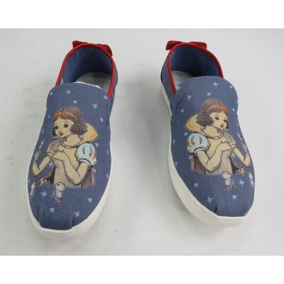 TOMS X Disney Snow White Blue Size 8 Women's Flats Slip On Canvas Shoes NEW - Picture 10 of 14